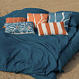 Подушка декоративная с фотопечатью 50х30 см, ткань смесовая, "Флоранс синий"
