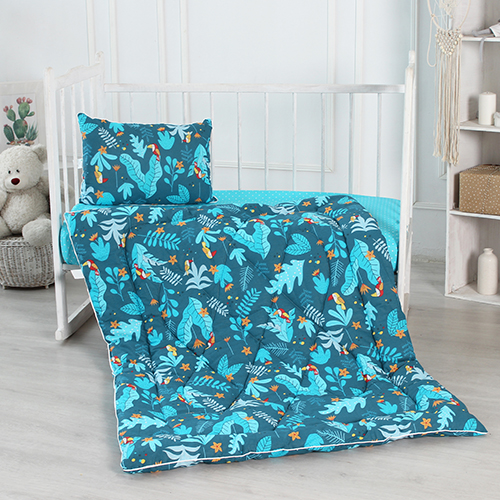 Одеяло детское "BabyRelax" леб. пух 300 гр.110х140, бязь, "Тропические птички (синий)" Одеяло детское "BabyRelax" леб. пух 300 гр.110х140, бязь, "Тропические птички (синий)"
