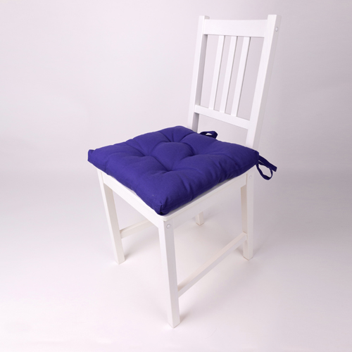 Сидушка на стул с завязками "Ассорти" 40х40, рогожка, "Фиолетовый"