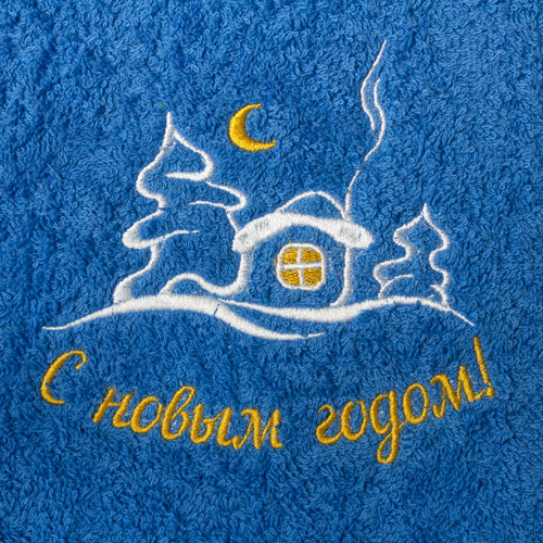 Полотенце махровое с тематической вышивкой 40х67, 100% хлопок, "Домик" Полотенце махровое с тематической вышивкой 40х67, 100% хлопок, "Домик"