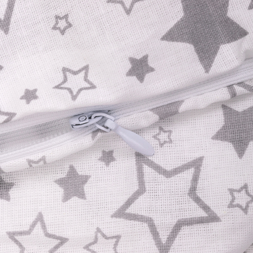 Наволочка к подушке для беременных U-образная 340х35, поплин,  "Звездопад серый БЗ"
