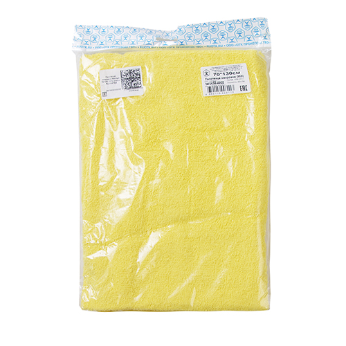 Полотенце махровое гладкокрашеное, 100 % хлопок, пл. 380 гр./кв.м. "Желтый"