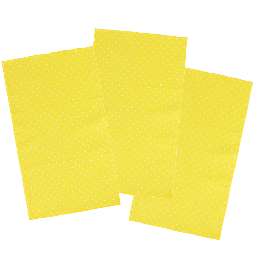 Набор полотенец "Ассорти" 35х60 (3 шт.), рогожка, 100% хлопок, "Горошек желтый"