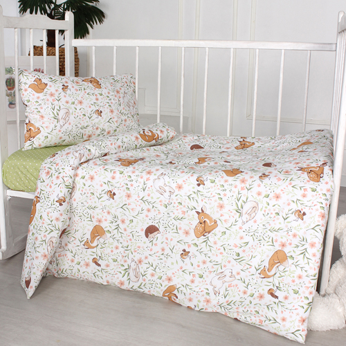 КПБ "BabyRelax" в кроватку, 100 % хлопок, бязь, пододеяльник на молнии, простыня на резинке, "Лесные зверюшки" КПБ "BabyRelax" в кроватку, 100 % хлопок, бязь, пододеяльник на молнии, простыня на резинке, "Лесные зверюшки"
