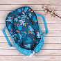 Кокон "Гнёздышко" для новорождённых "BabyRelax" 50х75, с ручками, съёмный матрасик "Тропические птички синий"