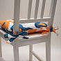 Сидушка на стул с завязками "Радушная хозяйка (Традиция)" 40х40, рогожка, "Флористика синий"