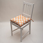Сидушка на стул с завязками "Радушная хозяйка (Традиция)" 40х40, рогожка, "Клетка абрикос"